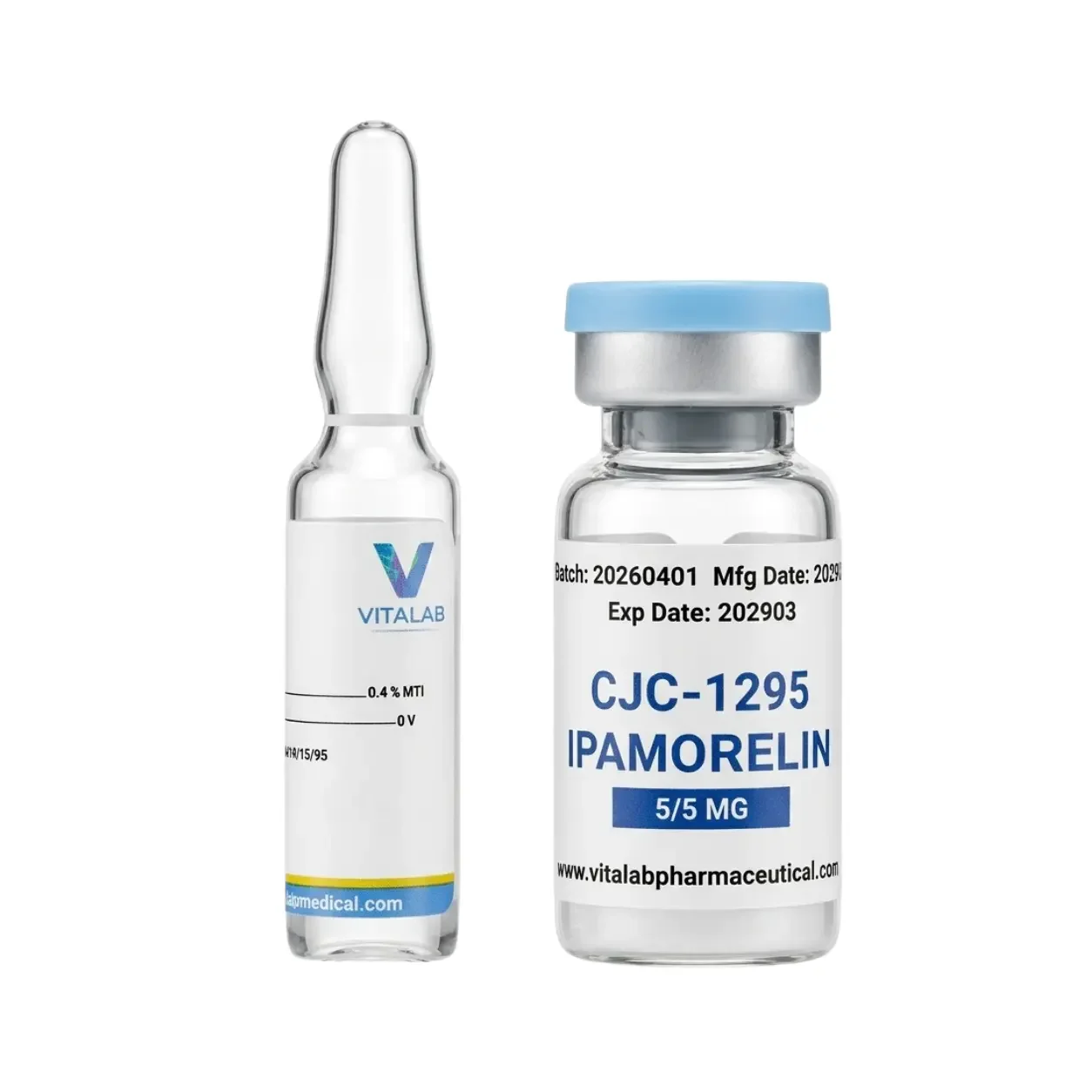 CJC-1295 No DAC + Ipamorelin 10mg Single Vial (5mg/5mg + BAC Water) - Vitalab Pharmaceutical original peptide Egypt - سي جي سي 1295 + ايباموريلين 10 مجم فايال منفرد (5/5 مجم + ماء بكتيري) - فيتالاب أصلي في مصر