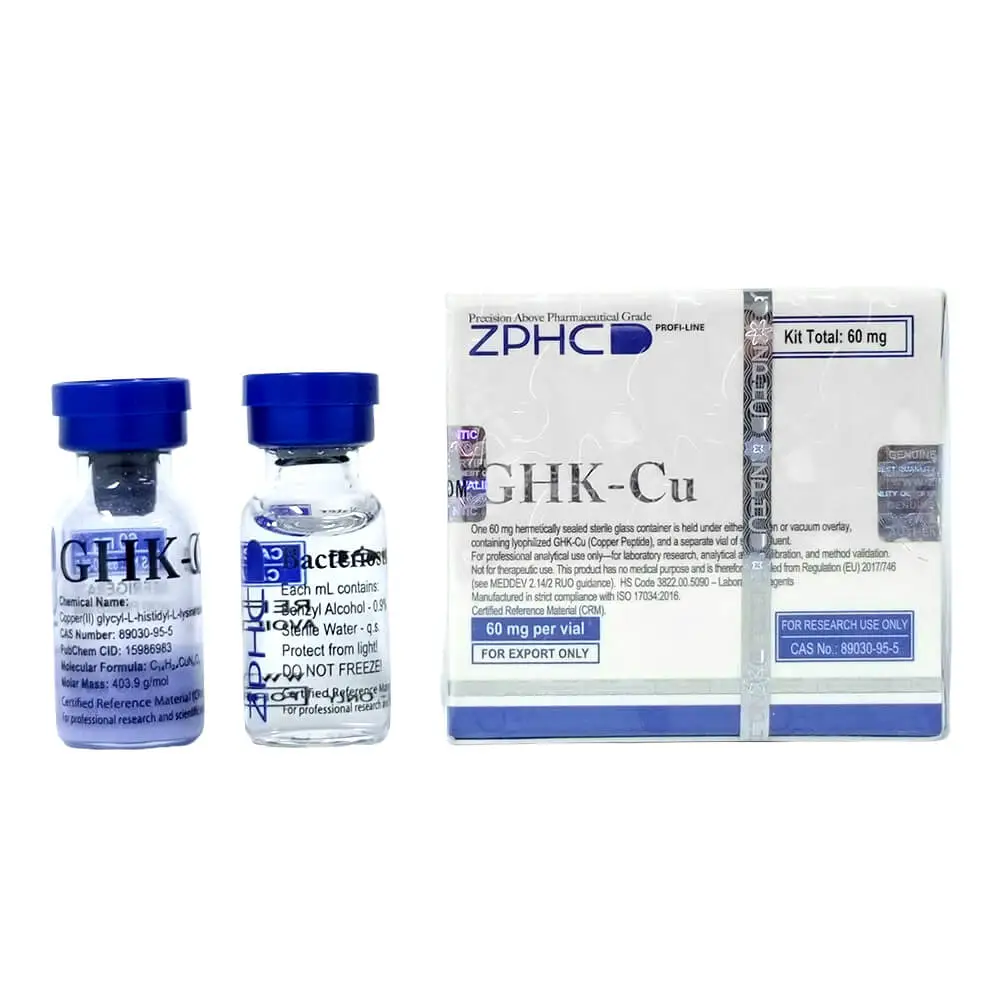 بيبتيد ZPHC - GHK-Cu 60mg Kit - جي اتش كي بيبتايد النحاس 60 مجم كيت (فايال + ماء بكتيري) - ZPHC Peptide Egypt